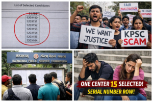 KPSC ಪರೀಕ್ಷೆಯಲ್ಲಿ ಭ್ರಷ್ಟಾಚಾರ ಆರೋಪ: ಒಂದೇ ಕೇಂದ್ರದಿಂದ 15 ಮಂದಿ ಆಯ್ಕೆ? ಸರಣಿ ಸಂಖ್ಯೆಯಲ್ಲಿ ಫಲಿತಾಂಶ – ಪ್ರಾಮಾಣಿಕ ಅಭ್ಯರ್ಥಿಗಳ ಆಕ್ರೋಶ
