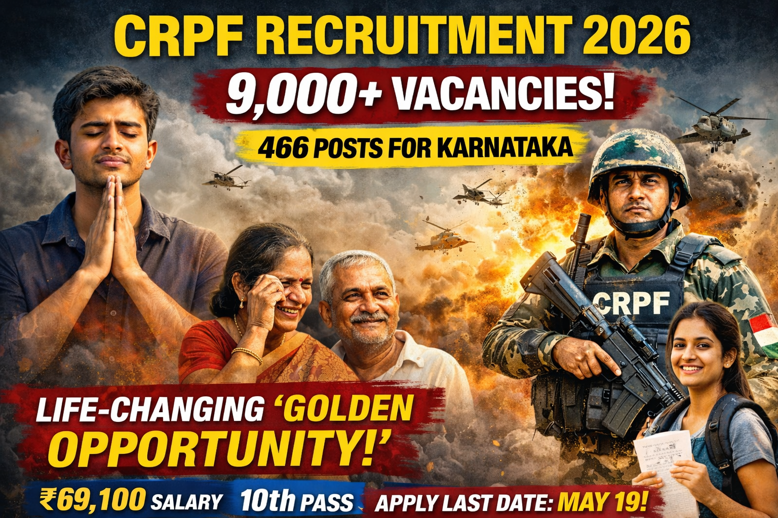 🔥 CRPF Recruitment 2026: 9,000+ ಹುದ್ದೆಗಳು! ಕರ್ನಾಟಕಕ್ಕೆ 466 ಅವಕಾಶ – ಈ ಗೋಲ್ಡನ್ ಚಾನ್ಸ್ ಮಿಸ್ ಮಾಡಿದ್ರೆ ಪಶ್ಚಾತ್ತಾಪ ಖಚಿತ!